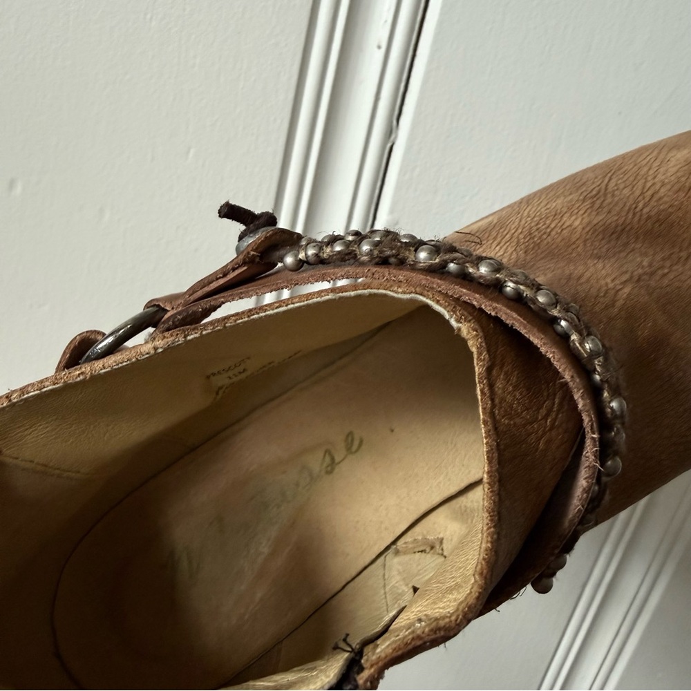 Matisse Prescott Distressed Tan Leather Western Boho Ankle Booties womens 11 - Picture 6 of 6